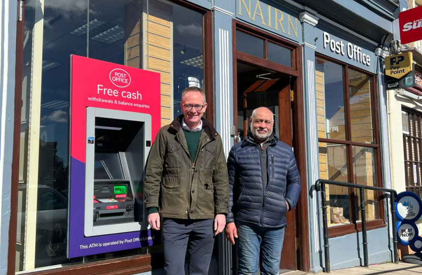 John Lamont MP welcomes new cash machine in Duns